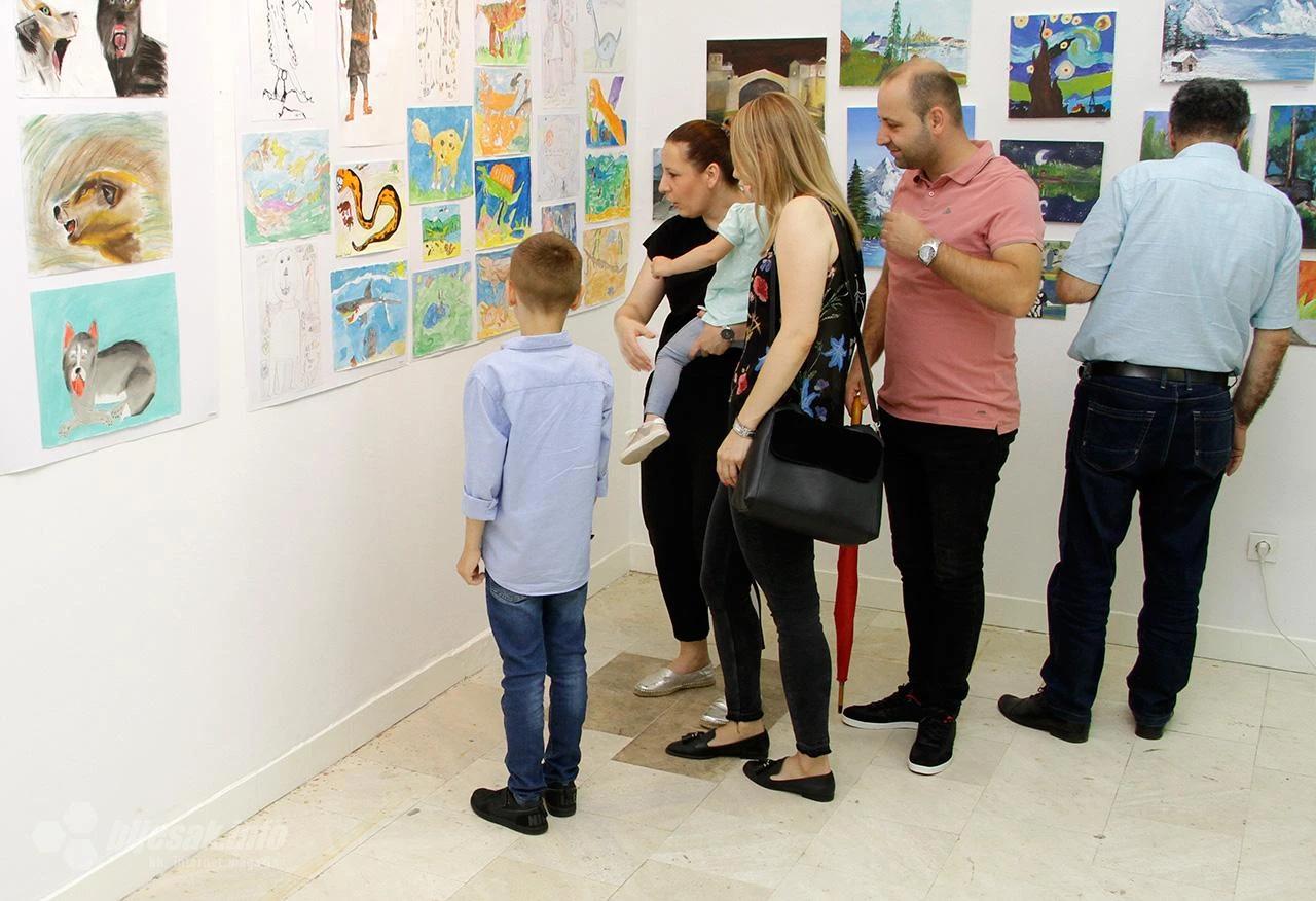 Izložena umjetnička djela stvarana su kroz školsku 2017./2018. godinu pod vodstvom akademskih slikara i grafičara Mirjane Drežnjak Naletić i Marija Naletilića.
