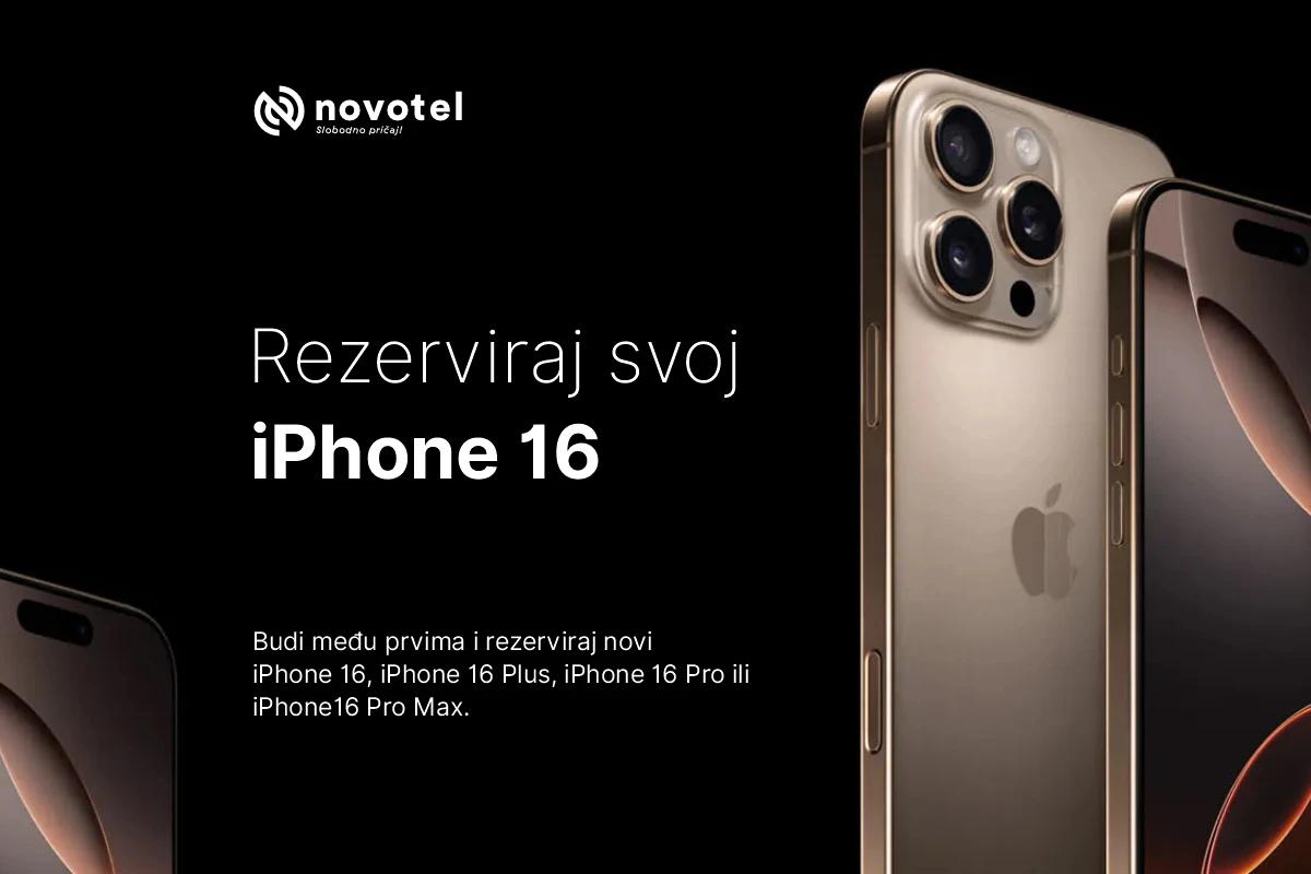 Novotel nudi najnovije iPhone 16 uređaje uz najpovoljnije cijene i vrhunske tarife