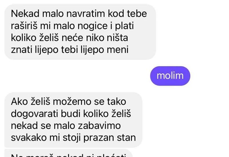 Poruke koje je vlasnik stana slao studentici
