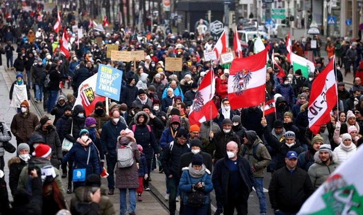 Austrija: Novi veliki prosvjedi protiv obveznog cijepljenja
