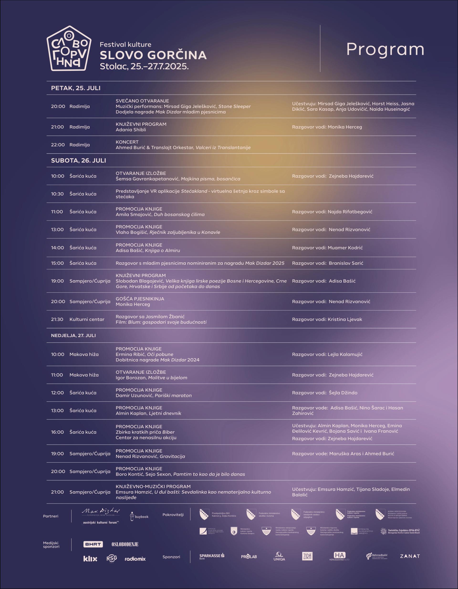 Program ovogodišnjeg Slova Gorčina