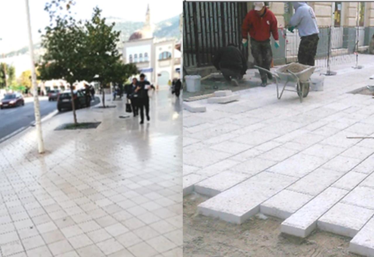 Ploče od krednog vapnenca  na trgu Musala i ugradnja štokovanih ploča u Fejićevoj ulici (AG kamen iz kamenoloma Crveni grm)