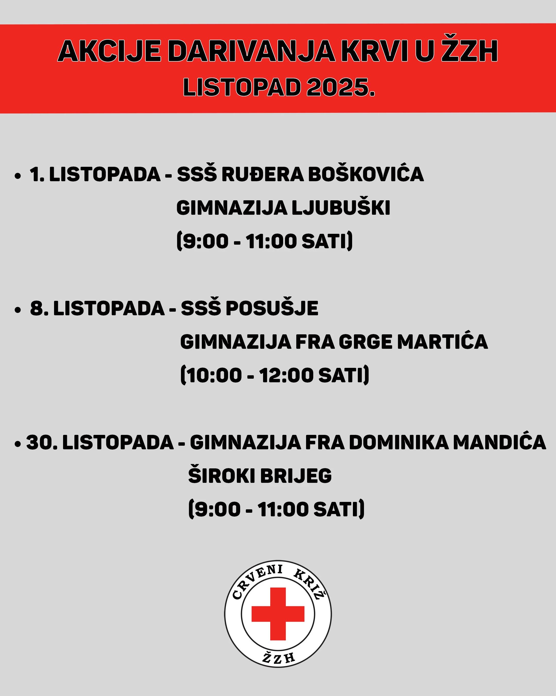 Raspored darivanja krv