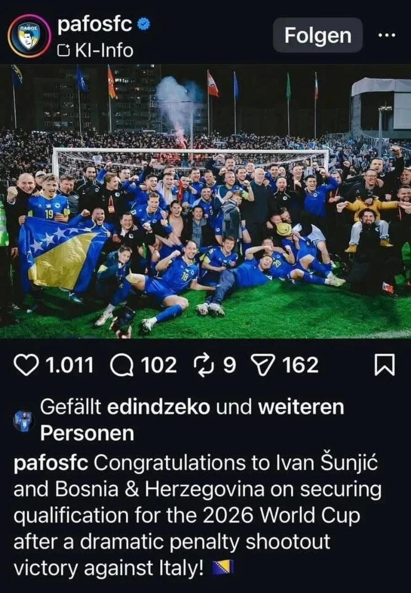Čestitka Pafosa