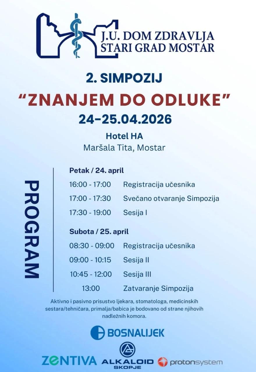 Dom zdravlja Stari grad Mostar okuplja stručnjake iz regije na II. simpoziju