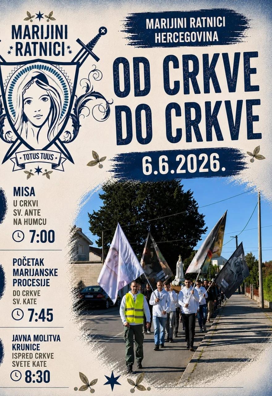 Marijini ratnici Hercegovina pozivaju na molitveni hod "Od crkve do crkve"