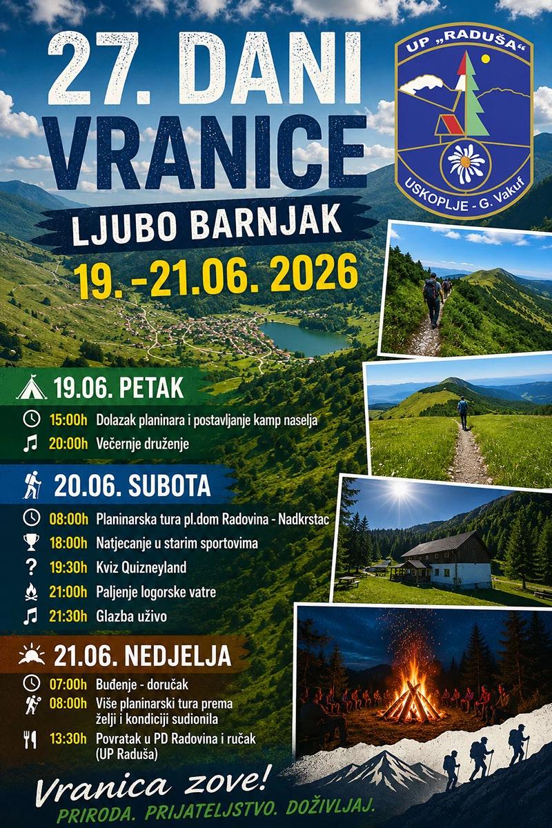 Na Vranici se održavaju 27. Dani Vranice: Otvara se nova alpinistička stijena