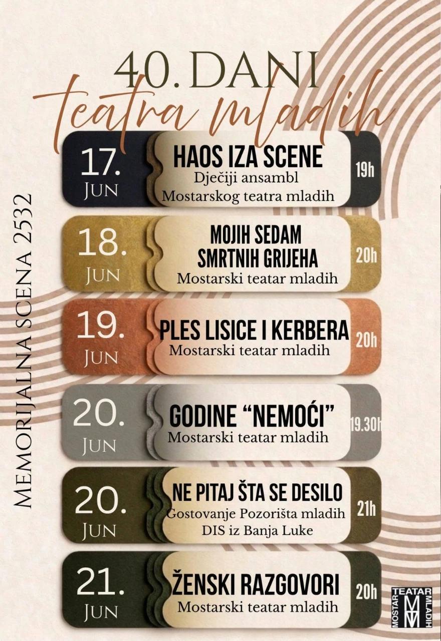 Počinju 40. Dani teatra mladih u Mostaru