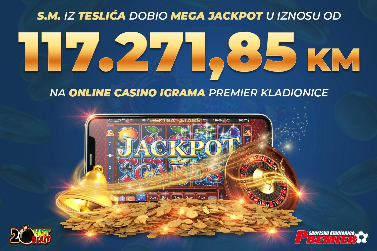 Izvučen Mega Jackpot na online casino igrama Premier kladionice!