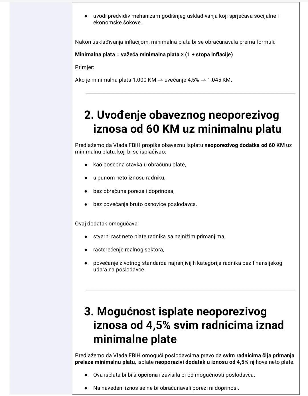 Prijedlog UMSP FBiH za rast minimalne plaće
