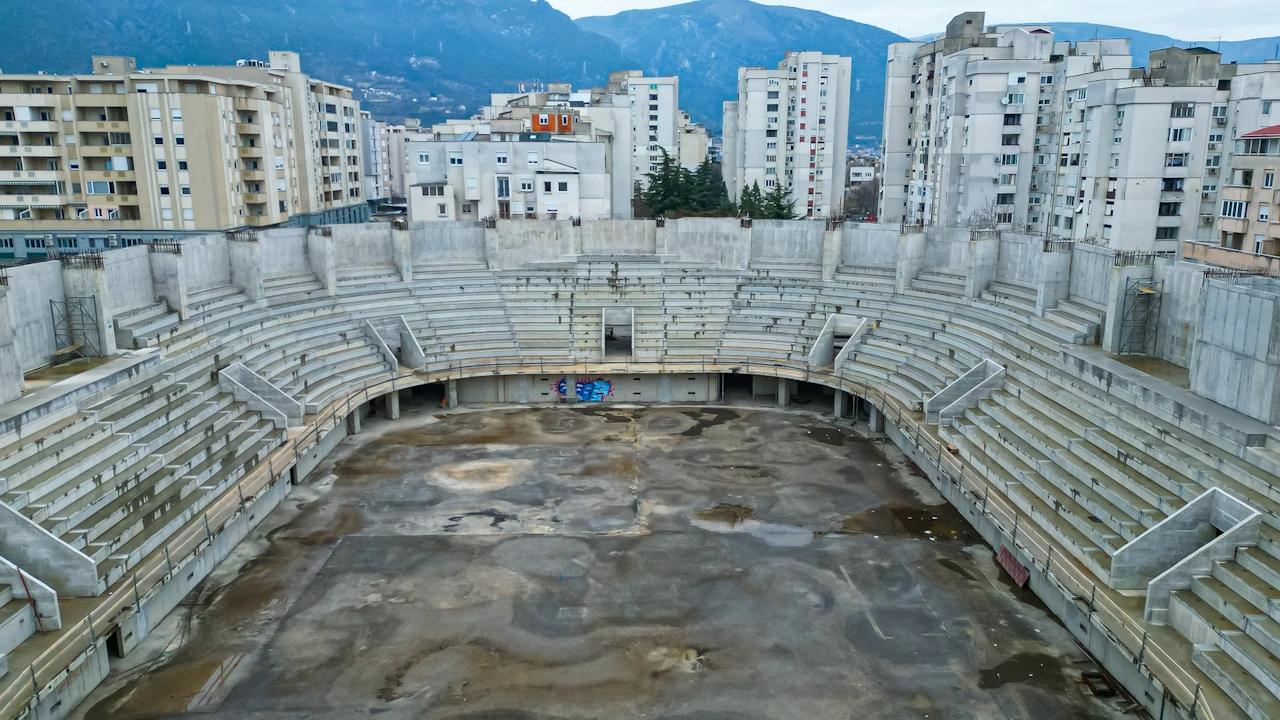 Sportska dvorana u Mostaru u izgradnji 2026. godine