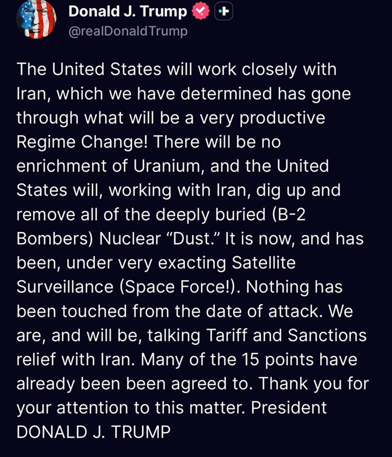 Trumpova objava